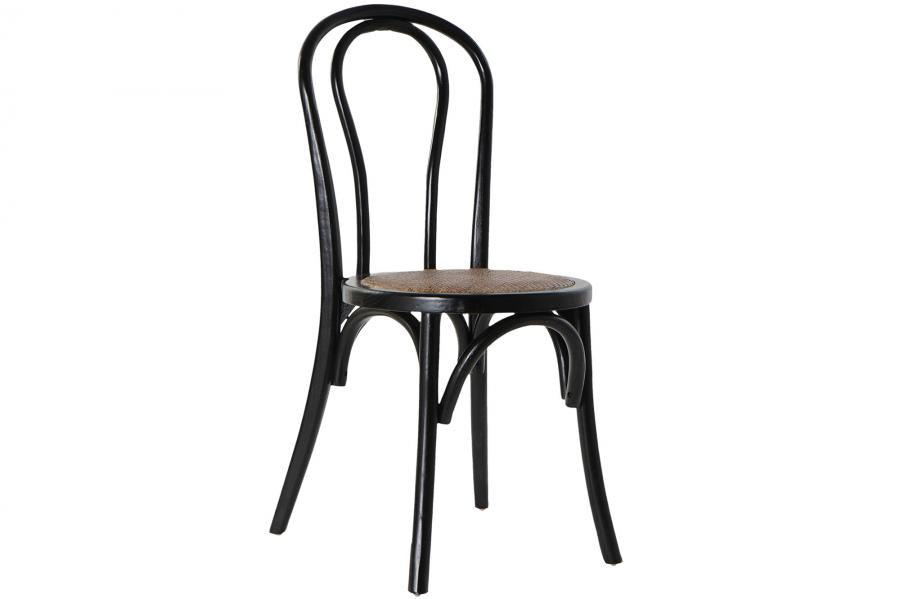 Silla Olmo Ratan 43X44X89 Apilable Negro