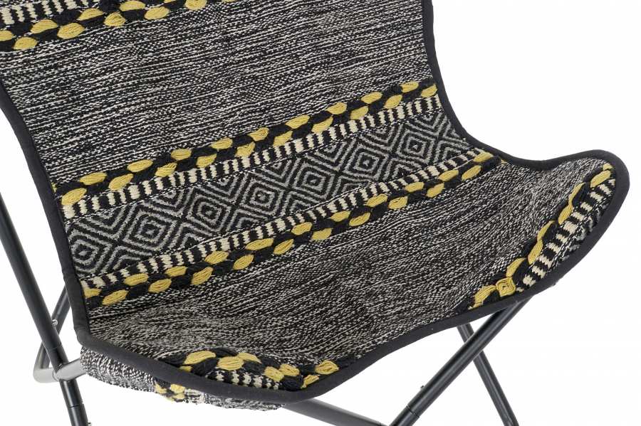 Sillon Algodon Hierro 74X65X90 Mariposa Negro