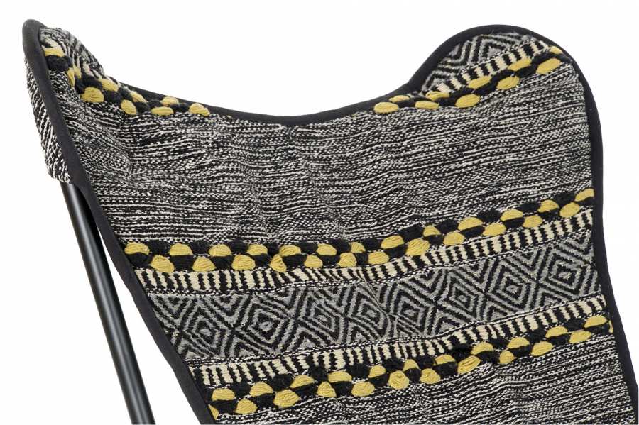 Sillon Algodon Hierro 74X65X90 Mariposa Negro