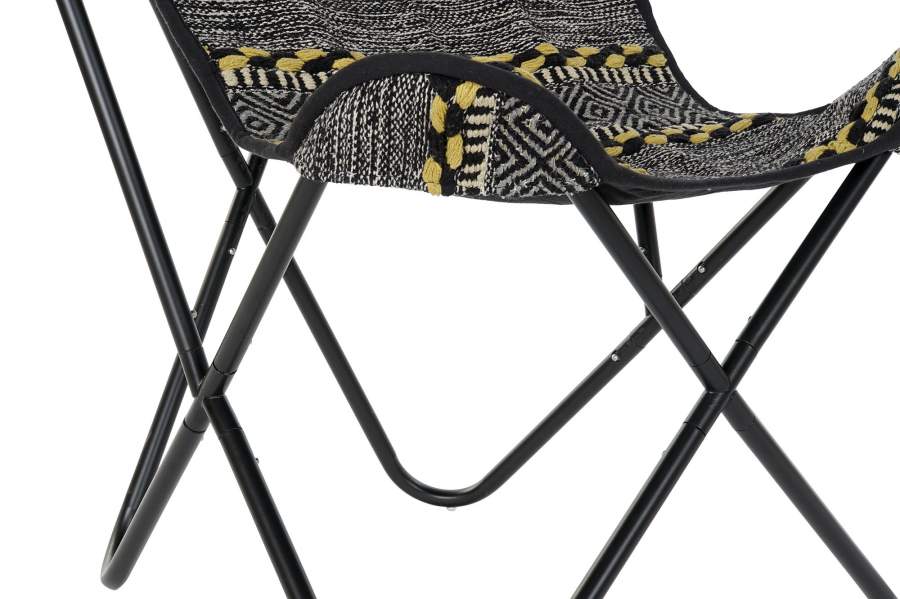 Sillon Algodon Hierro 74X65X90 Mariposa Negro