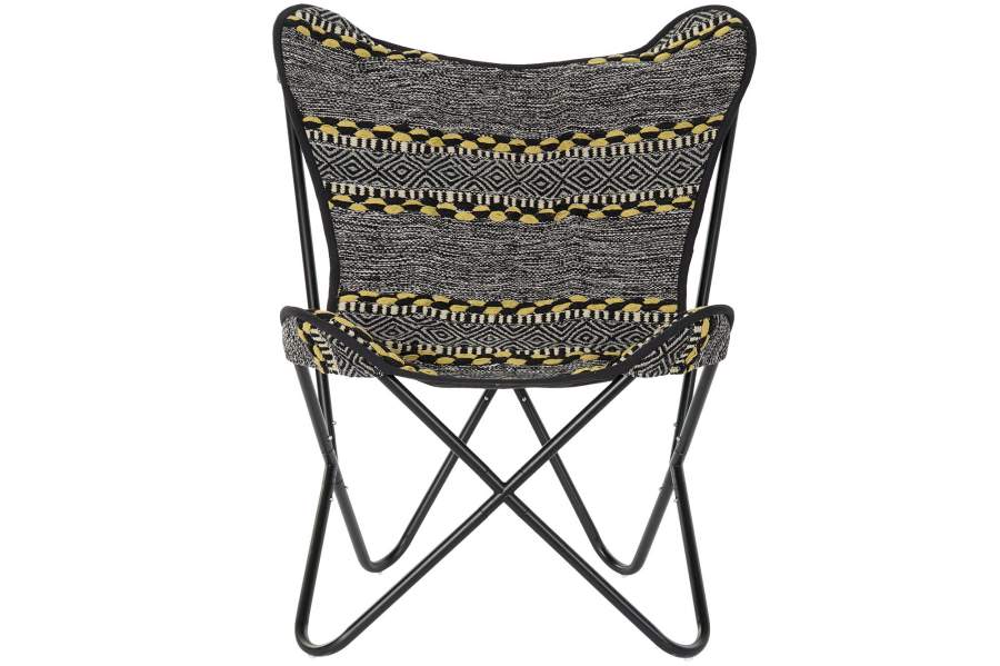 Sillon Algodon Hierro 74X65X90 Mariposa Negro