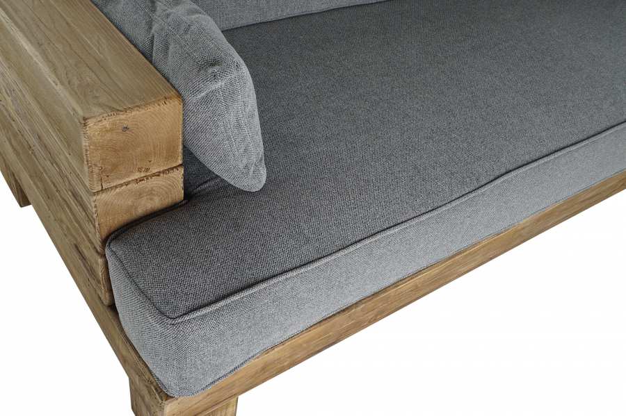 Sofa Madera Reciclada Poliester 224X95X82 Gris