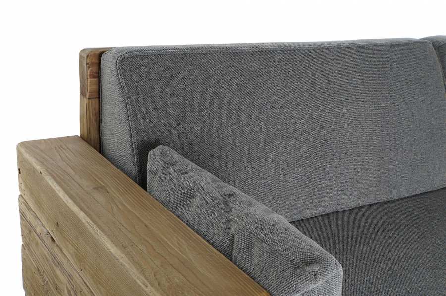 Sofa Madera Reciclada Poliester 224X95X82 Gris