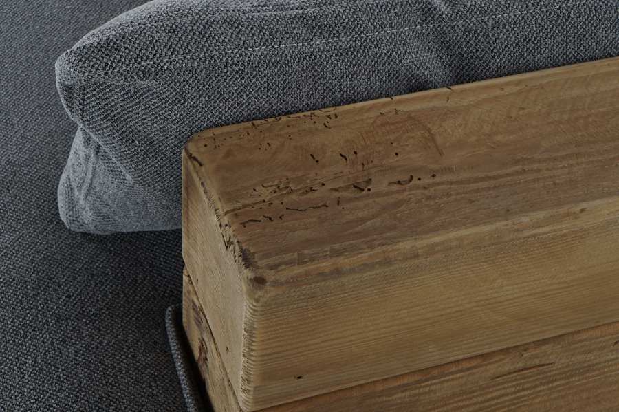 Sofa Madera Reciclada Poliester 224X95X82 Gris
