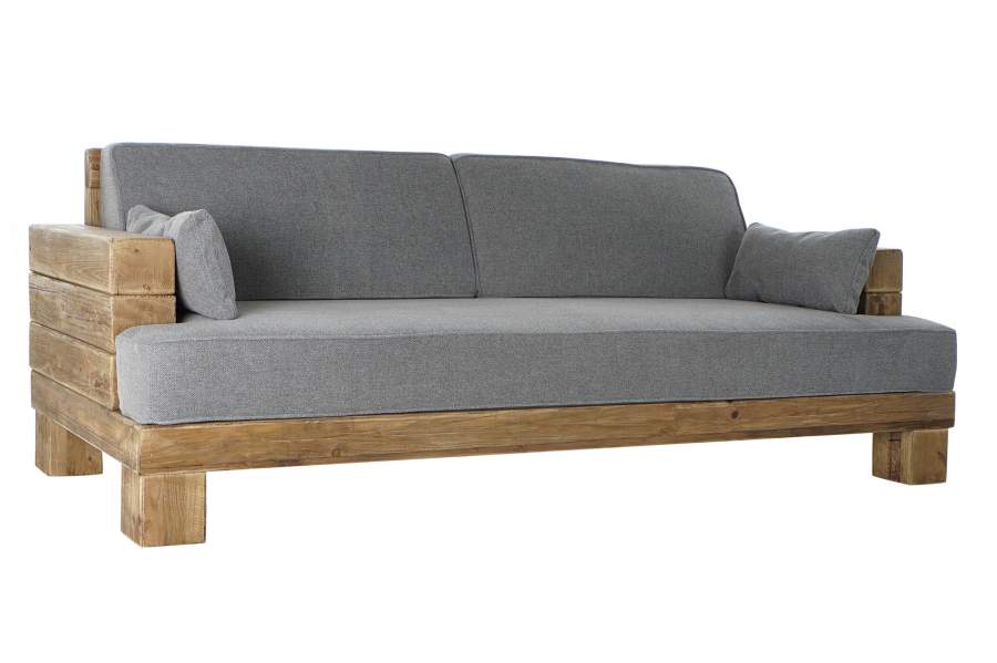 Sofa Madera Reciclada Poliester 224X95X82 Gris