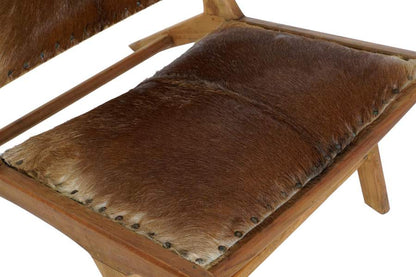 Butaca Teca Piel 65X78X68 Vaca Marron