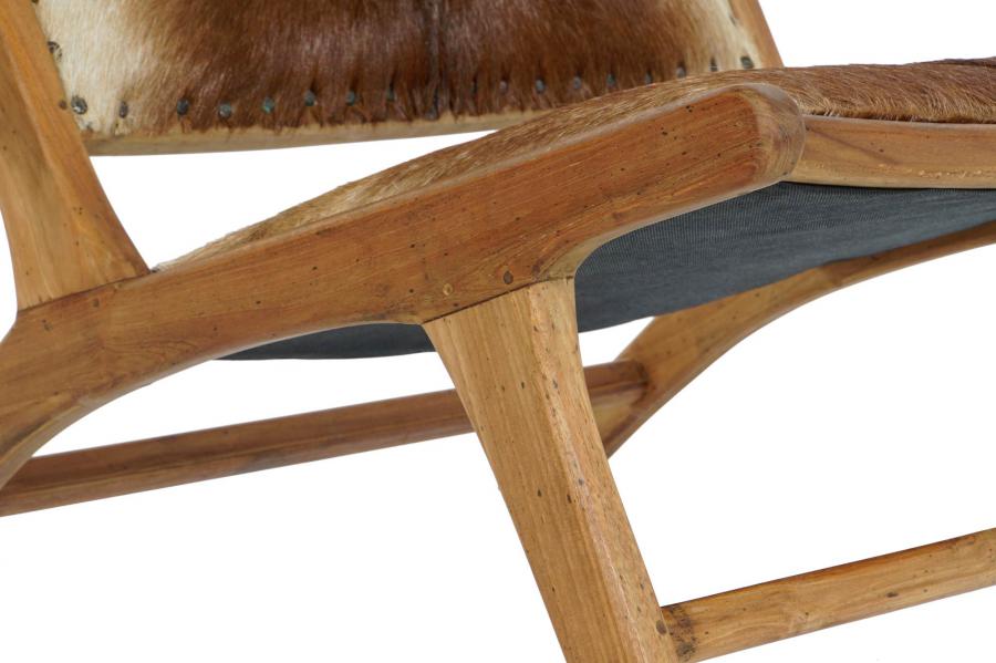Butaca Teca Piel 65X78X68 Vaca Marron