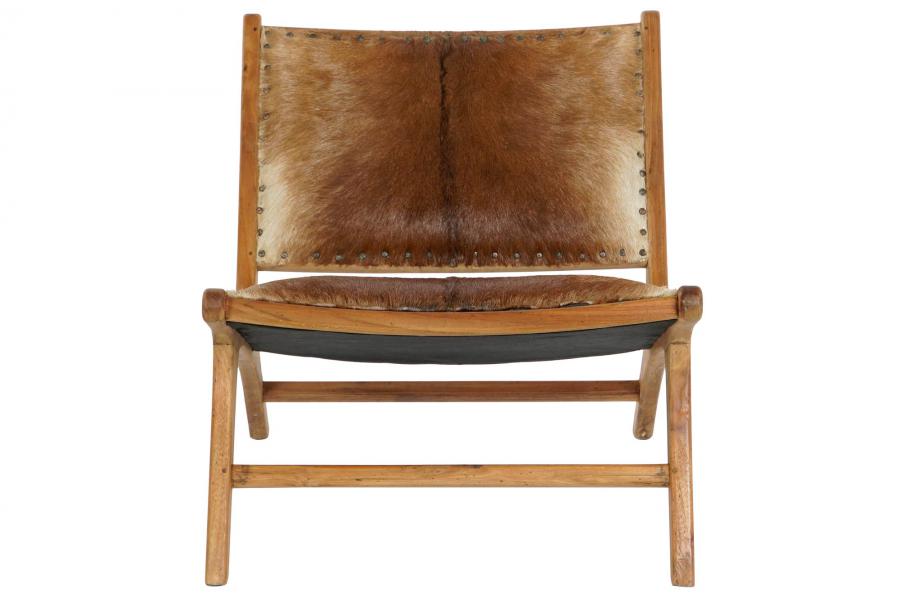 Butaca Teca Piel 65X78X68 Vaca Marron