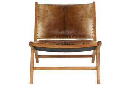 Butaca Teca Piel 65X78X68 Vaca Marron