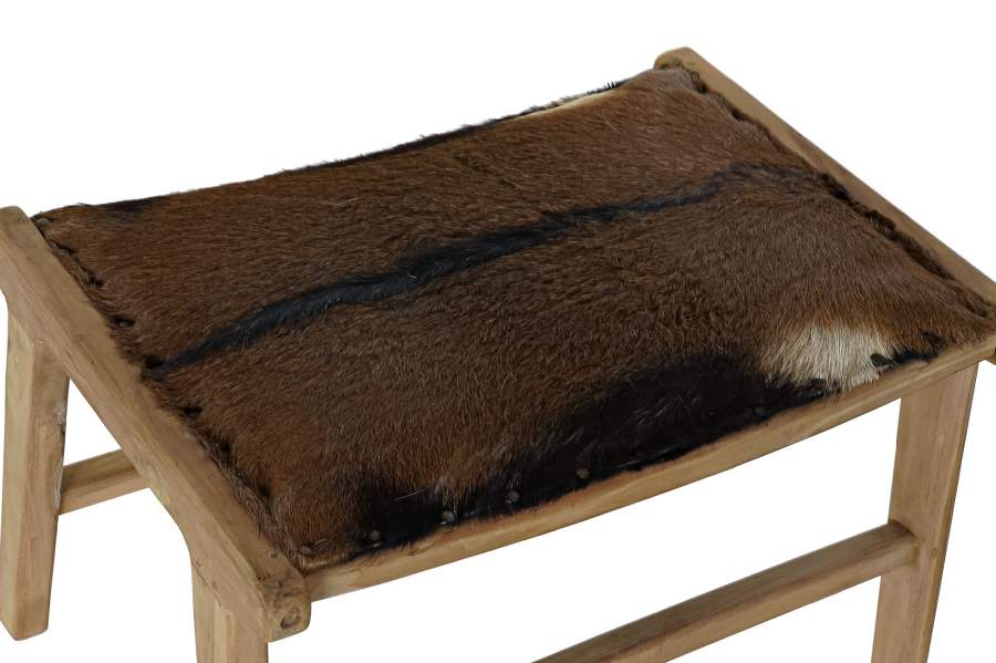 Descalzadora Teca Piel 65X47X42 Vaca Marron