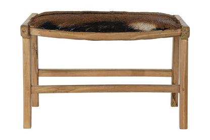 Descalzadora Teca Piel 65X47X42 Vaca Marron
