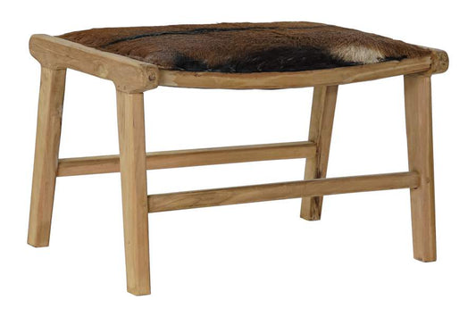 Descalzadora Teca Piel 65X47X42 Vaca Marron