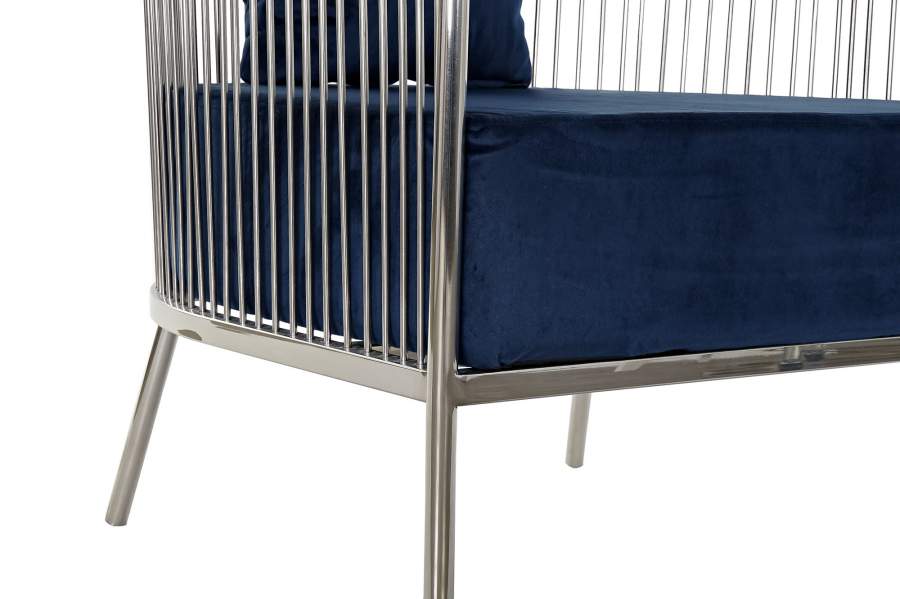 Butaca Acero Poliester 66X69X70 Azul Marino