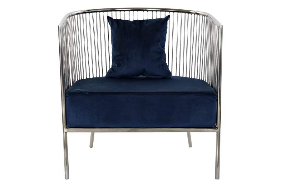 Butaca Acero Poliester 66X69X70 Azul Marino