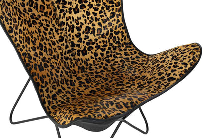 Silla Metal Piel 73X70X93 Leopardo Negro