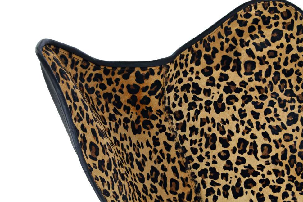 Silla Metal Piel 73X70X93 Leopardo Negro