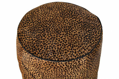 Reposapies Piel 46X46X50 Leopardo Marron