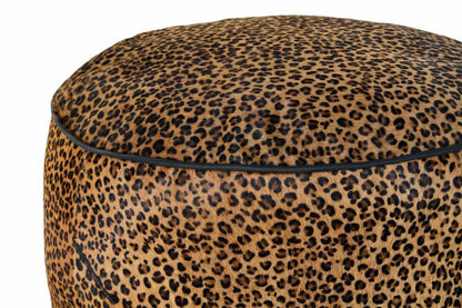 Reposapies Piel 46X46X50 Leopardo Marron