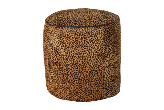 Reposapies Piel 46X46X50 Leopardo Marron