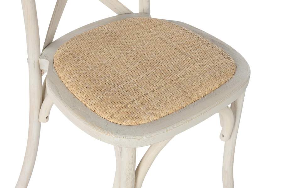Silla Madera Ratan 49X44X88 Crossback Decape