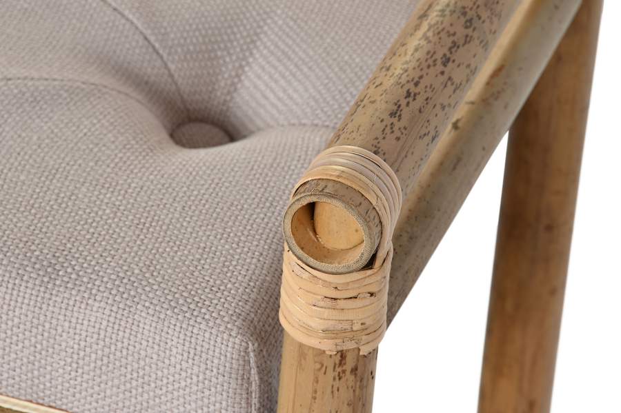 Descalzadora Bambu Algodon 55X36X54 Natural Marron