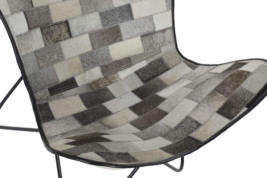 Silla Metal 74X70X90 Silla Metal Piel Mariposa