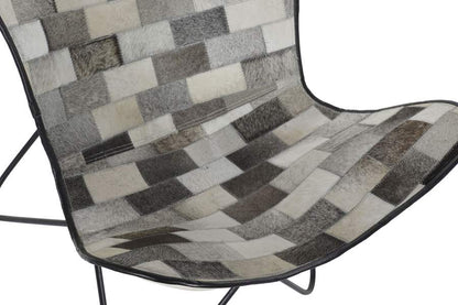 Silla Metal 74X70X90 Silla Metal Piel Mariposa