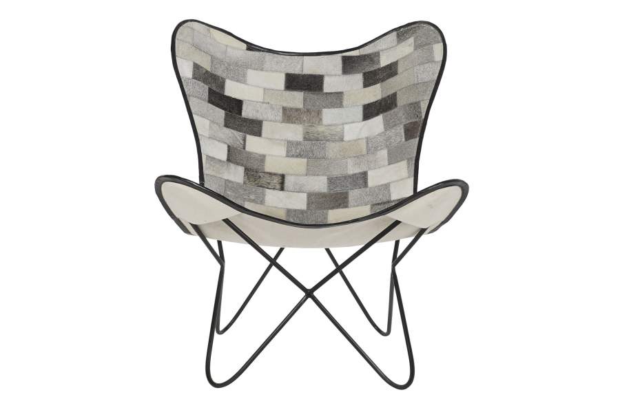 Silla Metal 74X70X90 Silla Metal Piel Mariposa