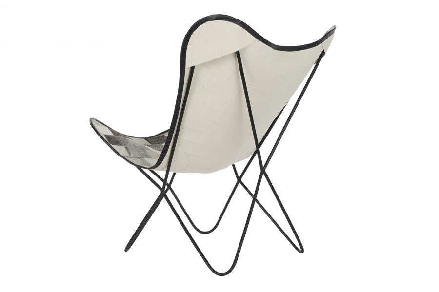 Silla Metal 74X70X90 Silla Metal Piel Mariposa