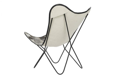 Silla Metal 74X70X90 Silla Metal Piel Mariposa