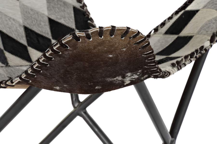 Sillon Piel Hierro 70X70X90 Rombos Marron