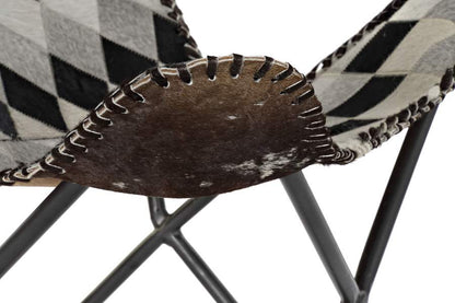 Sillon Piel Hierro 70X70X90 Rombos Marron