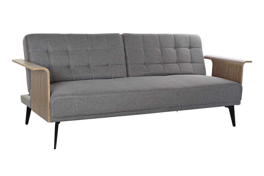 Sofa Cama Eucalipto Metal 203X87X81 Gris