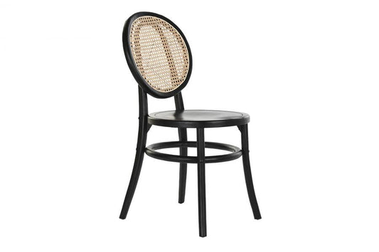Silla Olmo Ratan 43X43X89 Rejilla Negro