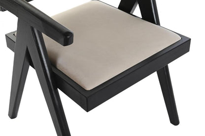 Silla Olmo Ratan 55X54X82 Tapizado Negro