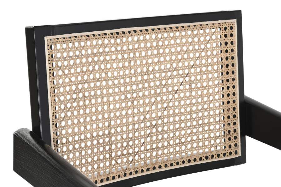 Silla Olmo Ratan 55X54X82 Tapizado Negro