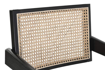 Silla Olmo Ratan 55X54X82 Tapizado Negro