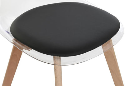 Silla Policarbonato Madera 54X47X81 Tapizado Negro