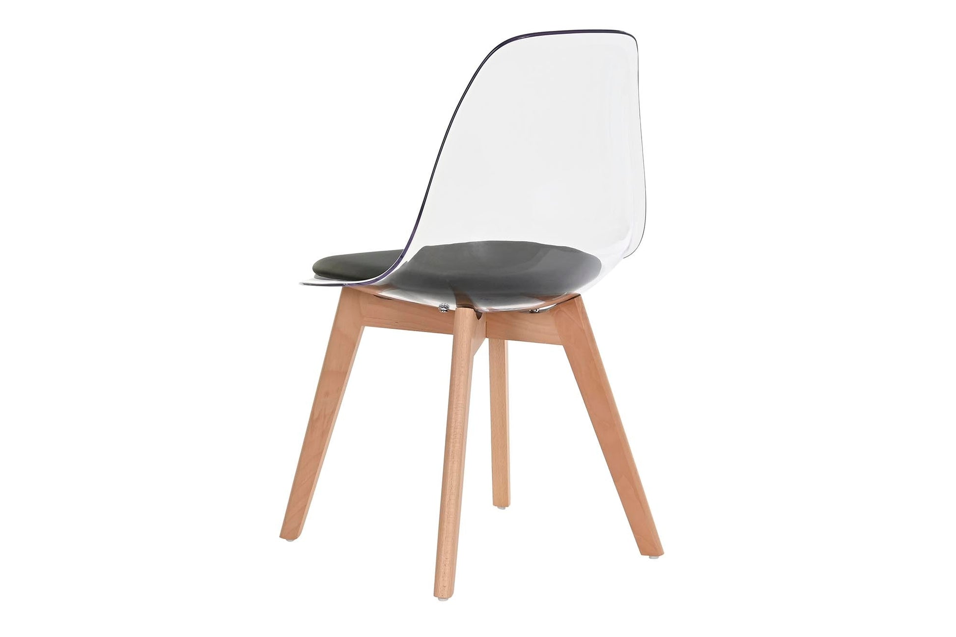 Silla Policarbonato Madera 54X47X81 Tapizado Negro