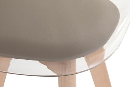Silla Policarbonato Madera 54X47X81 Tapizado Beige
