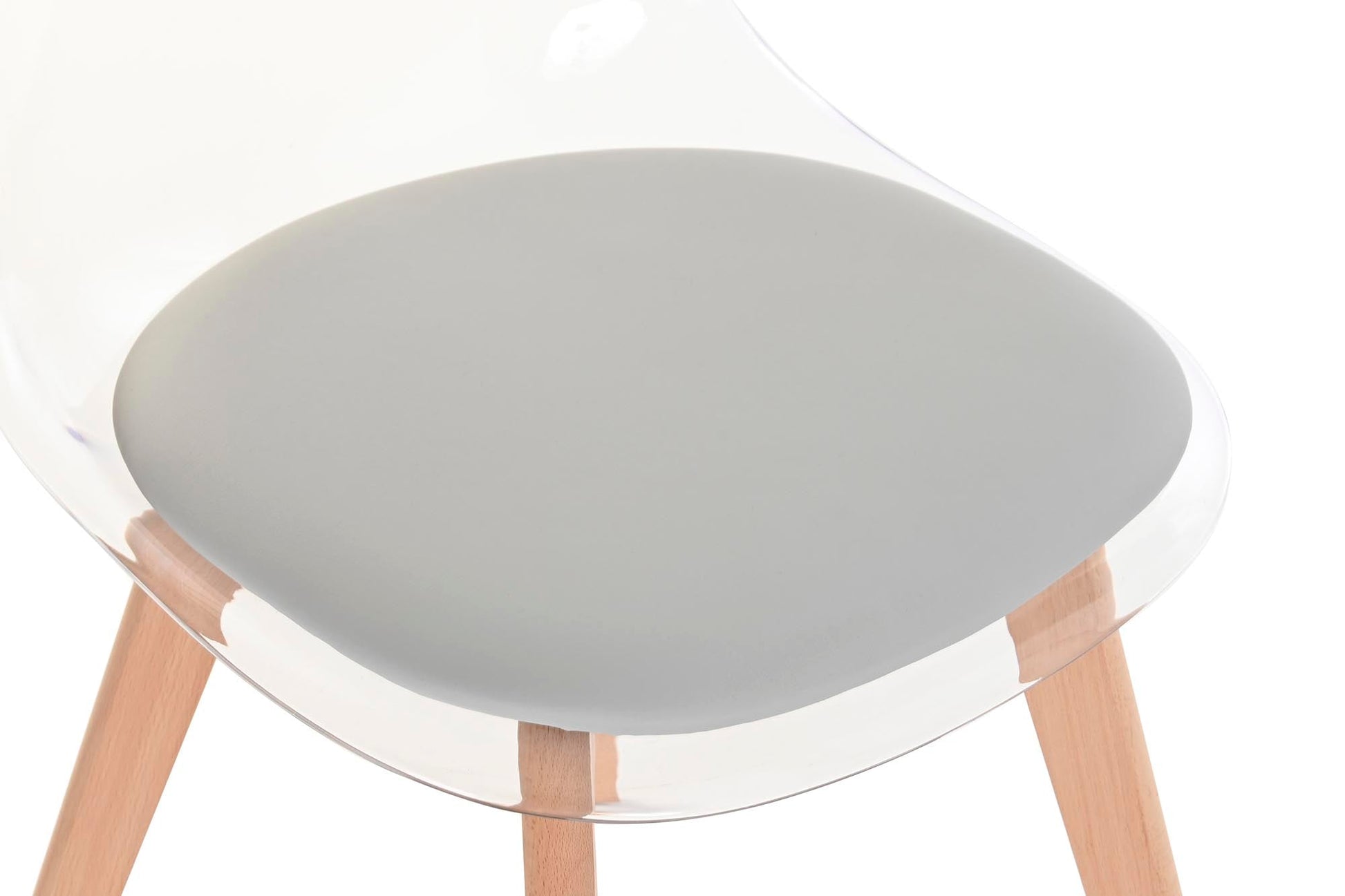 Silla Policarbonato Madera 54X47X81 Tapizado Gris