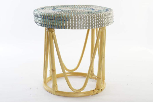 Reposapies Ratan Seagrass 41X41X42 Turquesa