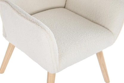 Butaca Poliester Madera 65X75X96 Crema
