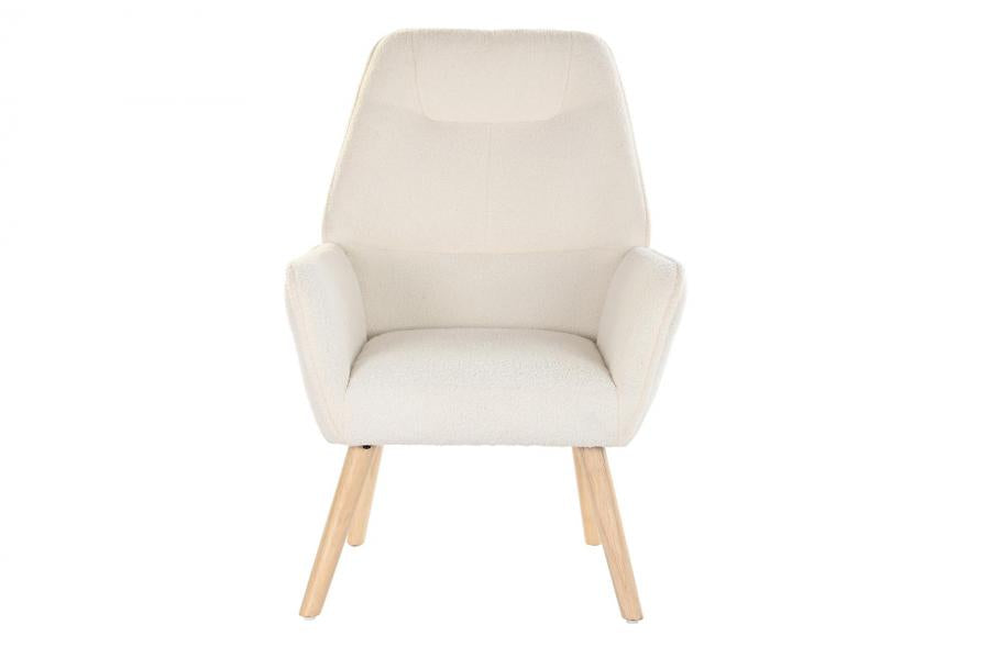 Butaca Poliester Madera 65X75X96 Crema