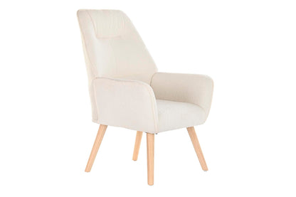 Butaca Poliester Madera 65X75X96 Crema