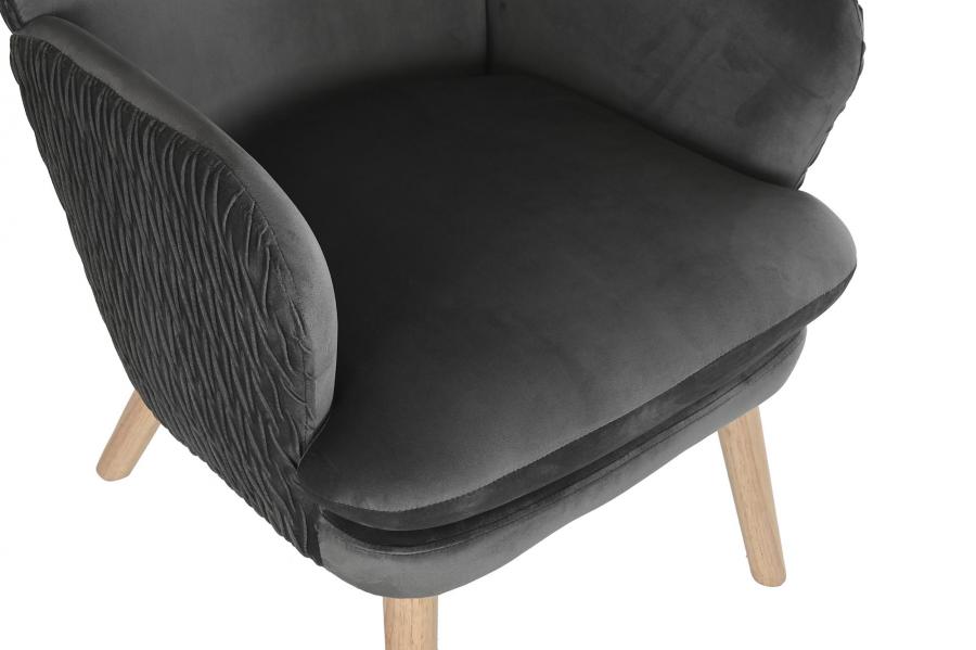 Butaca Poliester Madera 66X67X92 Gris Oscuro
