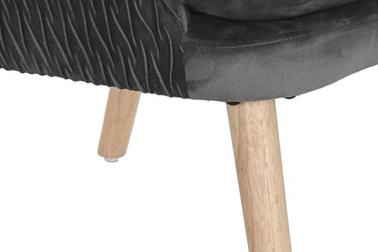 Butaca Poliester Madera 66X67X92 Gris Oscuro