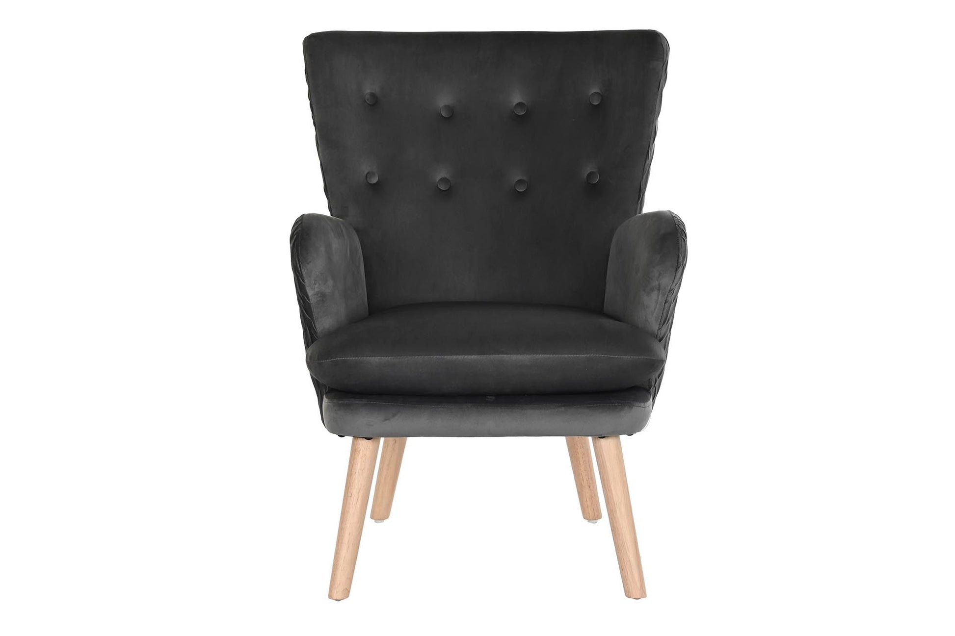 Butaca Poliester Madera 66X67X92 Gris Oscuro