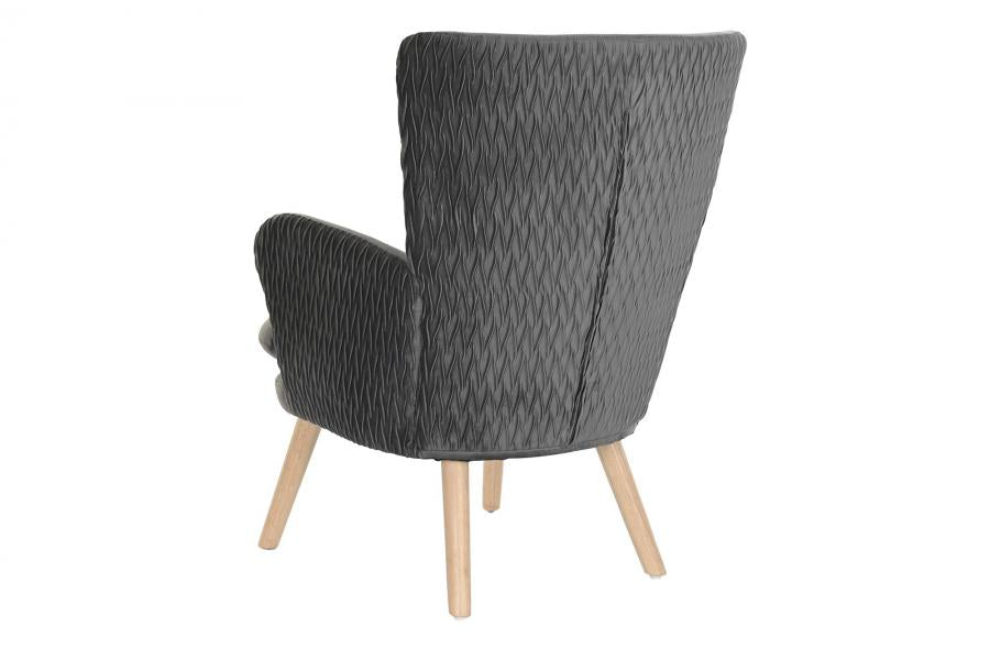Butaca Poliester Madera 66X67X92 Gris Oscuro