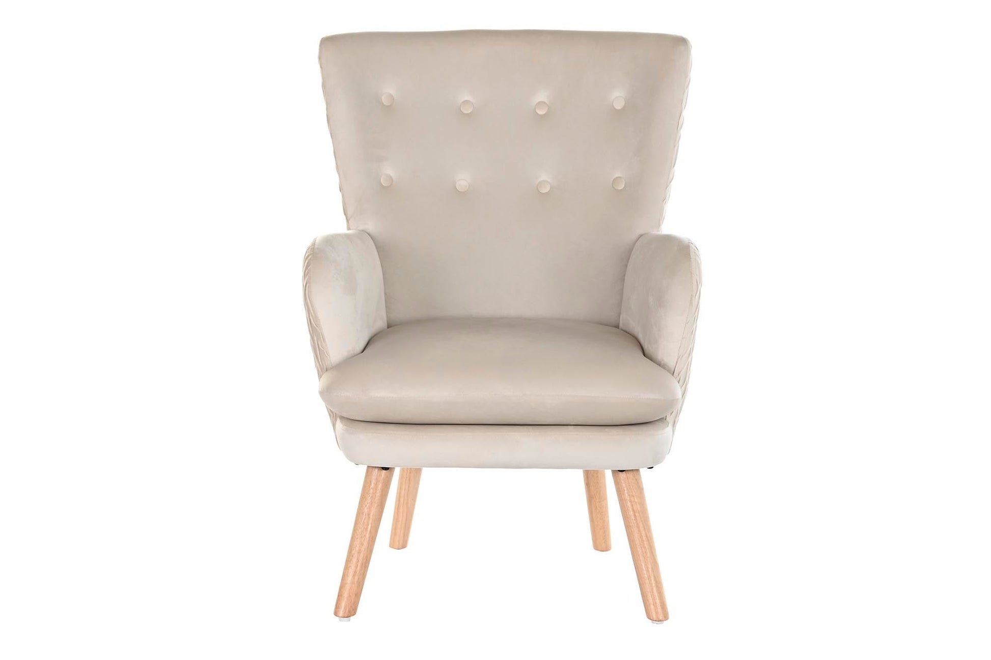 Butaca Poliester Madera 67X70X95 Beige